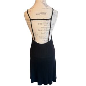 Sadie & Sage Black Ribbed Midi Dress Open Back Size Medium